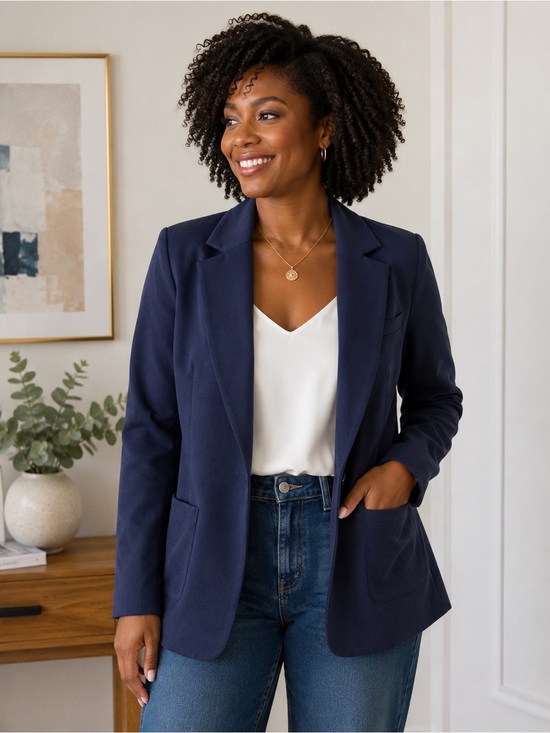 Dazzle Jackets & Blazers - Dazzle Navy Women's Blazer Jacket